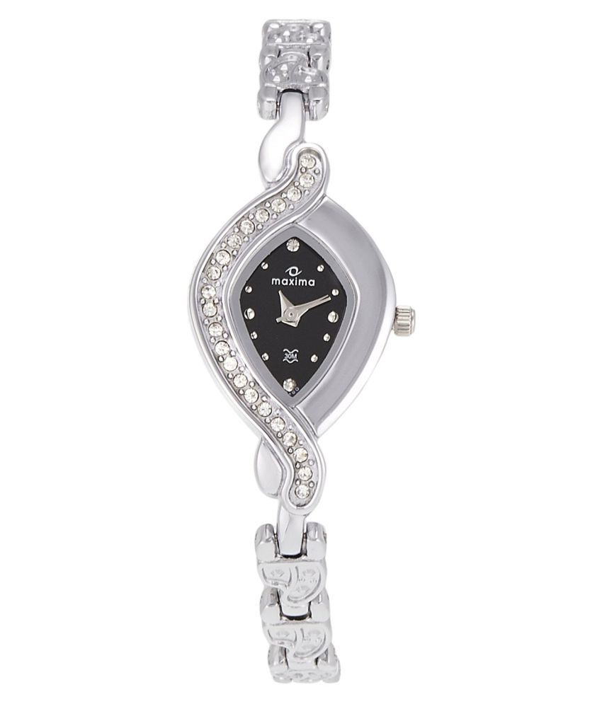 maxima silver chain watches
