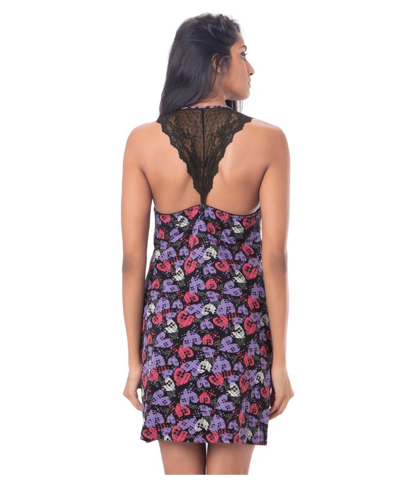 Buy Prettysecrets Black Cotton Nighty And Night Gowns Online At Best Prices In India Snapdeal 