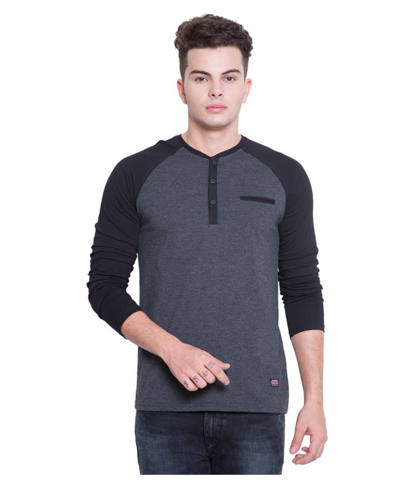 Highlander Grey Henley T-Shirt - Buy Highlander Grey ...