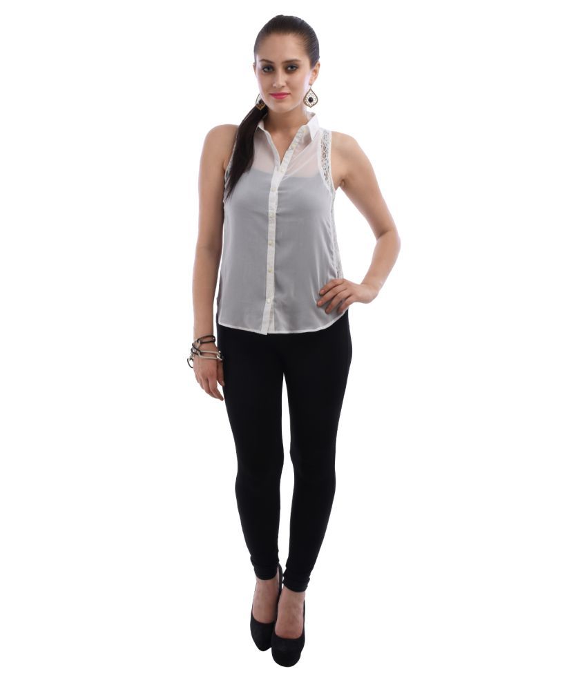 white georgette shirt