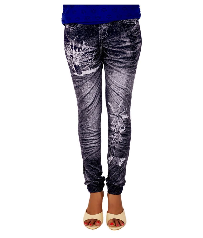 black denim jeggings