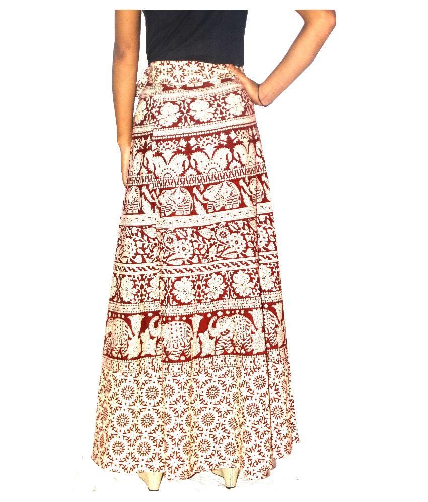 Buy Jaipur Skirt Multi Color Cotton Wrap Skirt Online at Best Prices in
