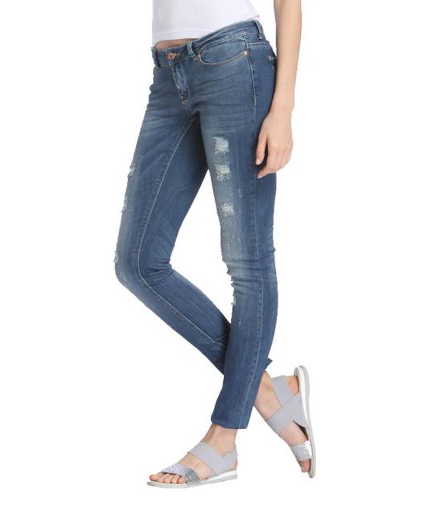 Vero Moda Blue Viscose Jeans - Buy Vero Moda Blue Viscose Jeans Online ...