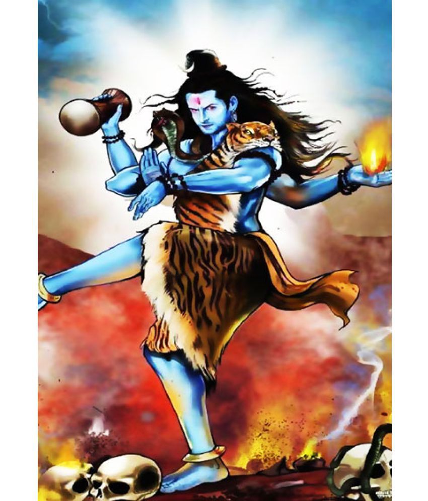 ULTA ANDA Shiva Tandav - Hindu God A3 Canvas Art Prints Without ...