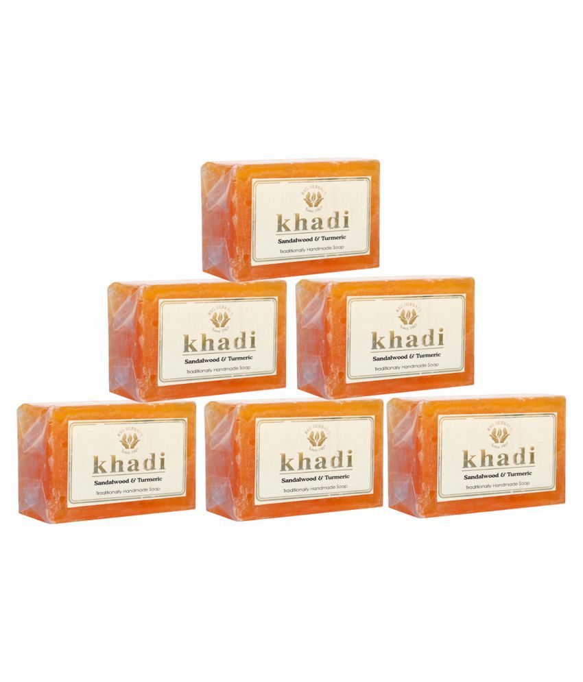     			Khadi Sandalwood & Turmeric Handmade Soap 720 gm Pack of 6