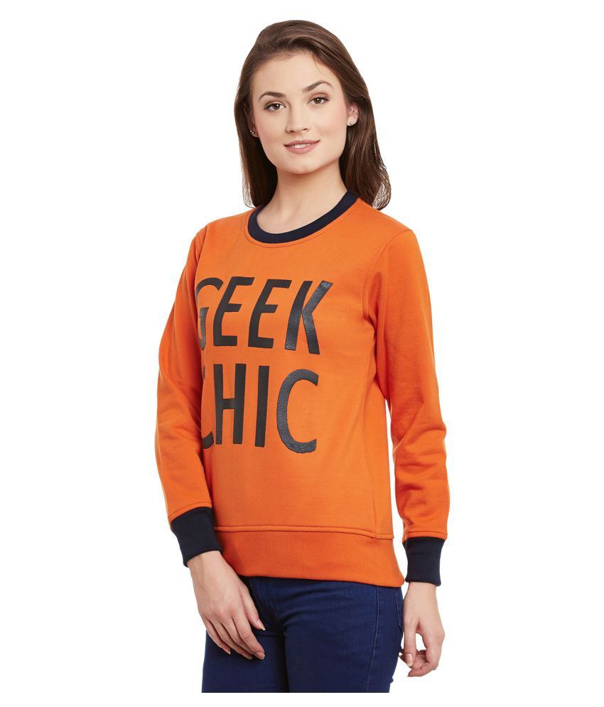 Buy TAB91 Orange Fleece Non Hooded Online at Best Prices in India