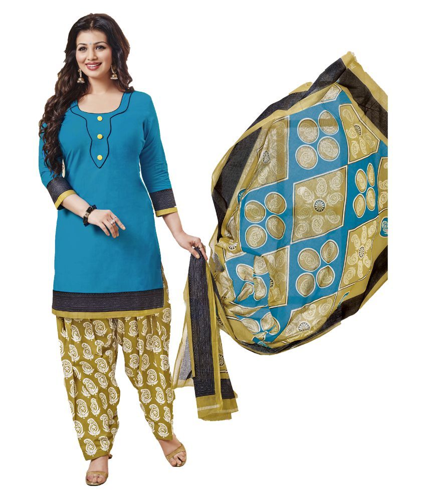 Shree Ganesh Blue Cotton Dress Material Buy Shree Ganesh Blue Cotton