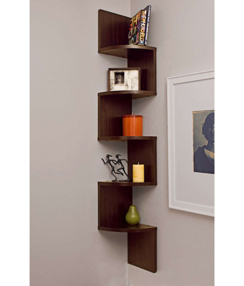 Encore Decor Corner Zigzag Floating Shelf Wall Shelf Storage