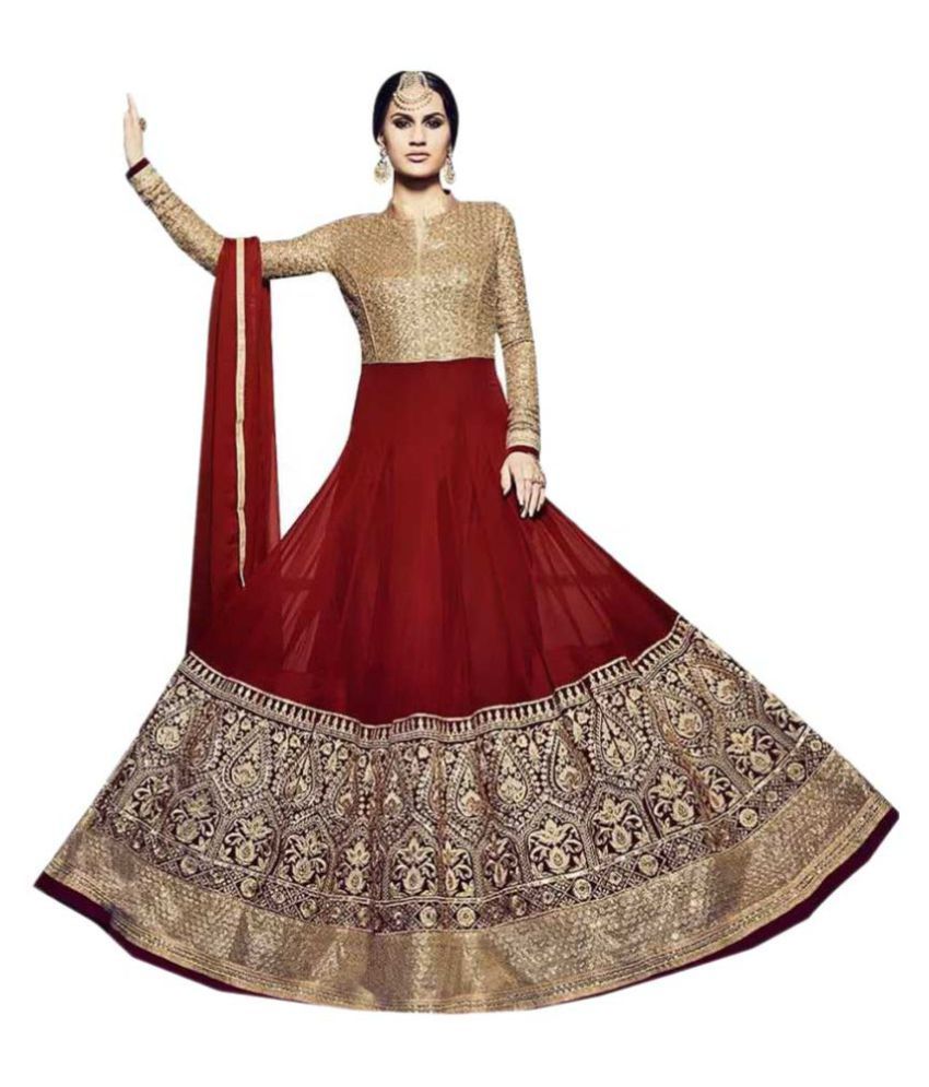 red georgette frock