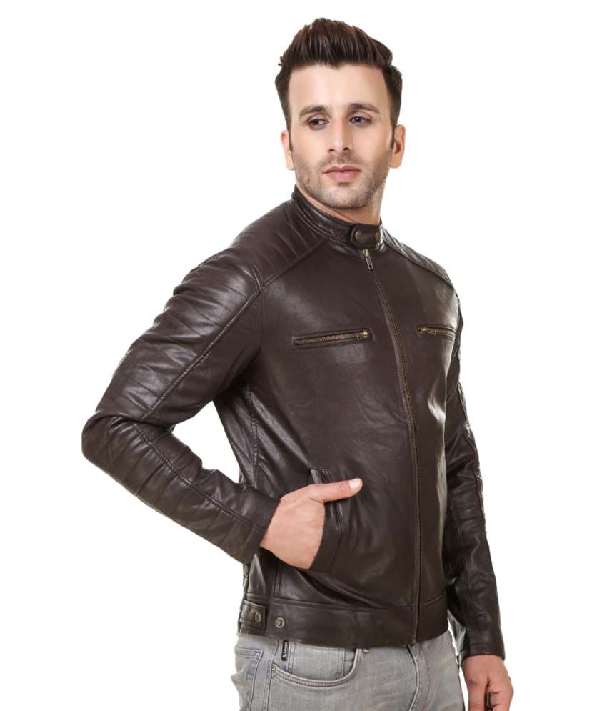 Rocker Fashions Brown Biker Jacket - Buy Rocker Fashions Brown Biker ...