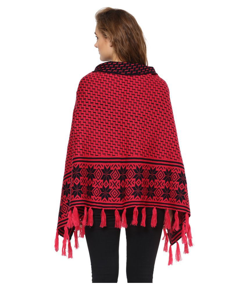 Buy Cayman Maroon Woollen Ponchos & Capes Online at Best Prices in ...