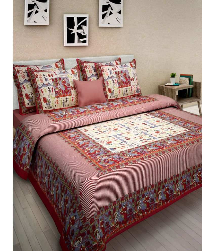     			Uniqchoice Double Cotton Printed Bed Sheet