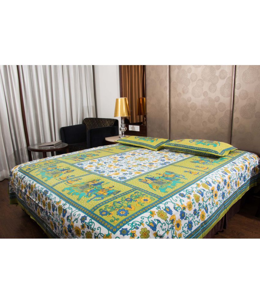     			UniqChoice Double Cotton Printed Bed Sheet