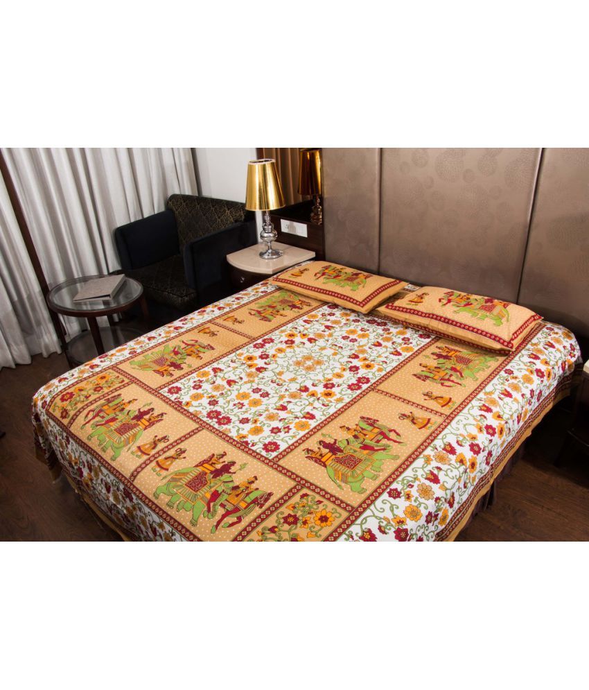     			UniqChoice Double Cotton Printed Bed Sheet