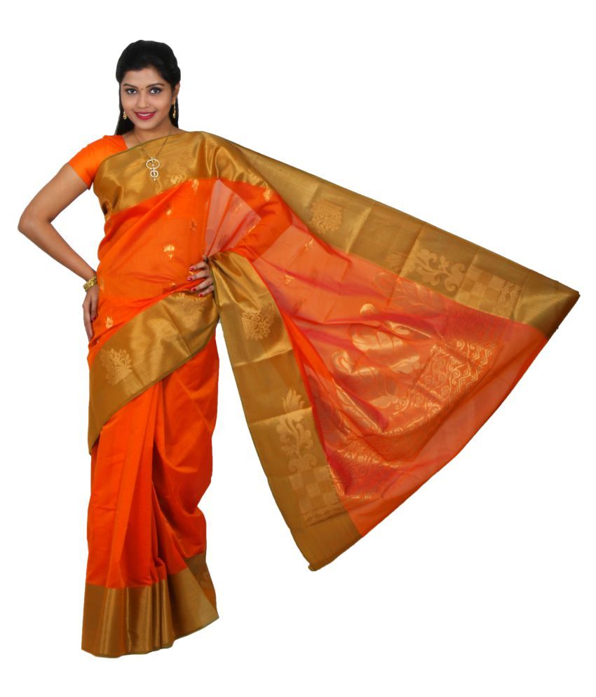 The Chennai Silks Contrast Border Silk Cotton Saree Buy The Chennai