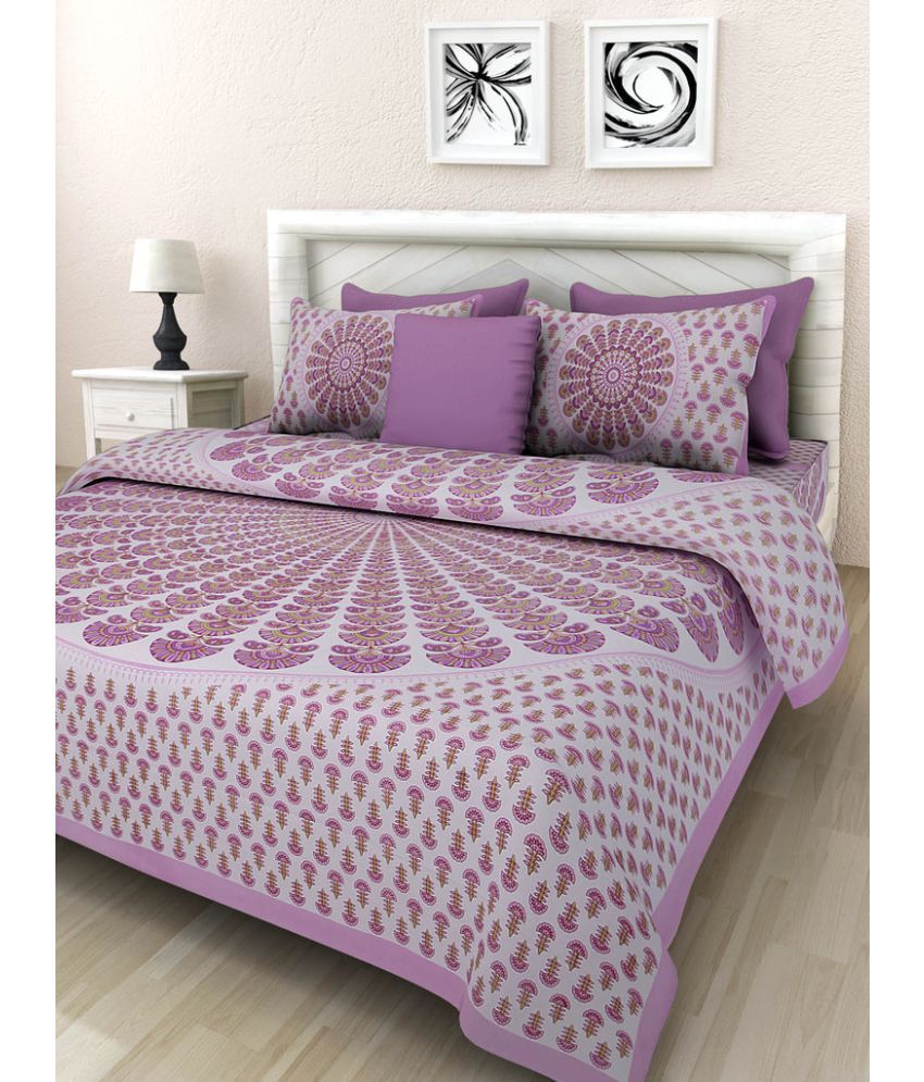     			UniqChoice Double Cotton Printed Bed Sheet