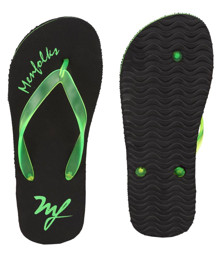 Menfolks Black Thong Flip Flop Price in India- Buy Menfolks Black Thong ...