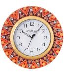 eCraftIndia White Dial Stone-Studded 30.48 cm Handcrafted Analogue Wall Clock