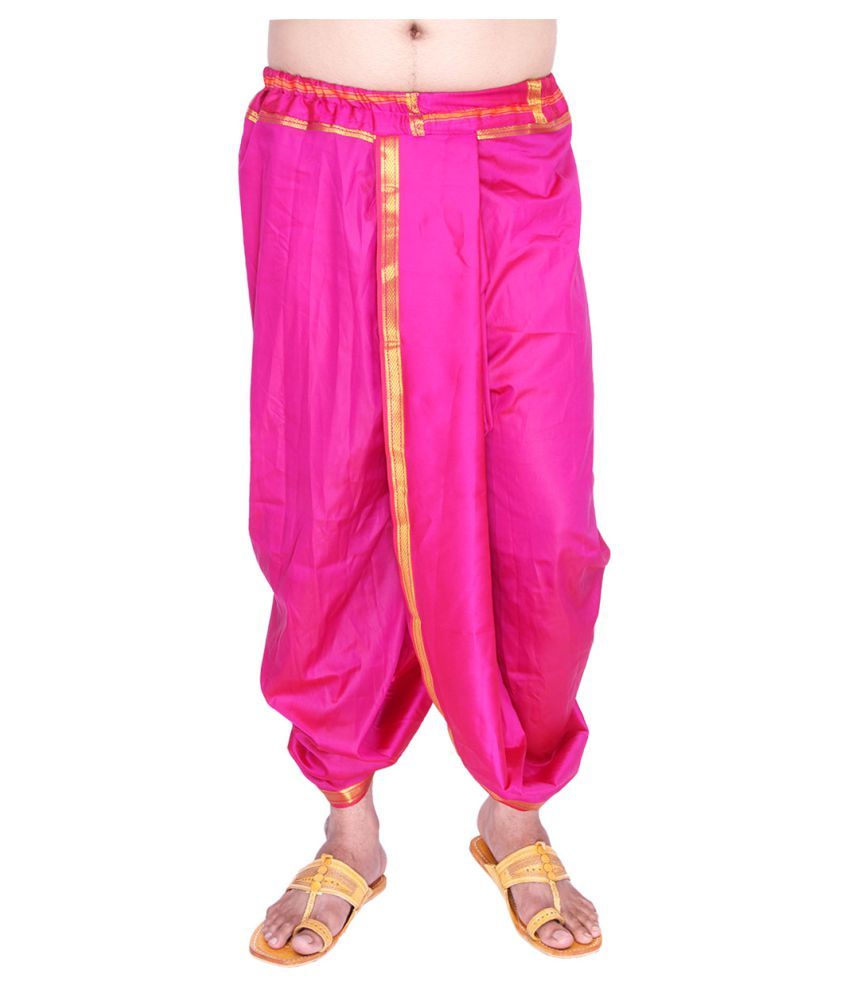 pink shirt and dhoti