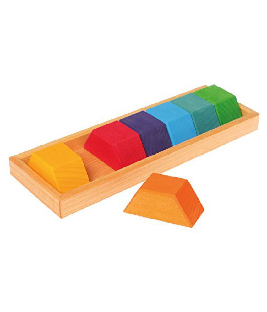 Grimms Large Shapes & Colors Building Set, Part 2 Colorful Wooden