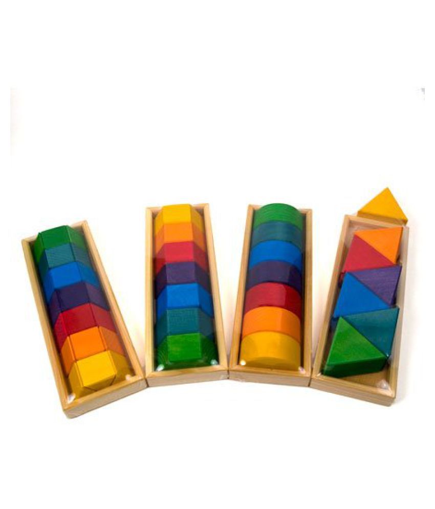Grimms Large Shapes & Colors Building Set, Part 2 Colorful Wooden
