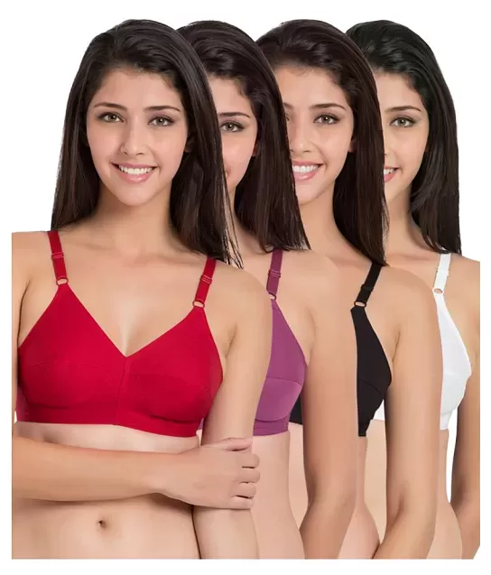 Buy SOUMINIE Women's Cotton Seamless Bra - Classic Fit (Skin - 38C) at