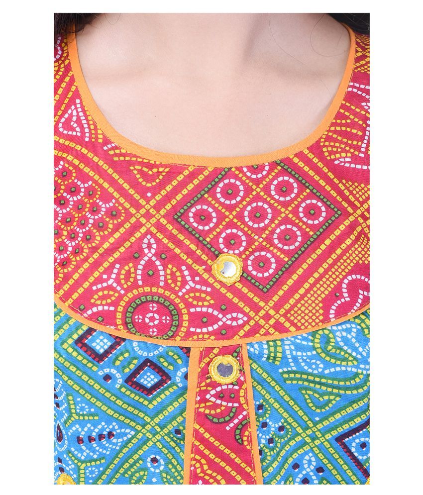 Rajasthani Sarees Multicolour Cotton Top And Bottom Set Buy Rajasthani Sarees Multicolour