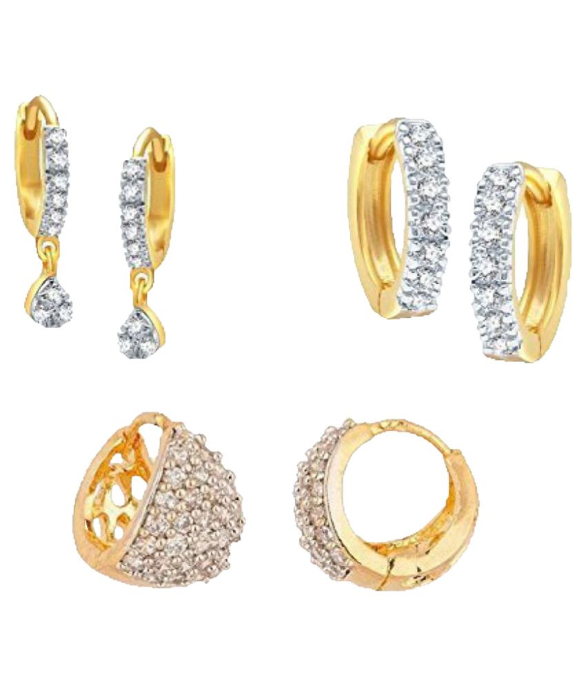 Youbella Golden Designer Earrings Pack Of 3 Pairs Youbella Golden Designer Earrings Pack Of 3 Pairs