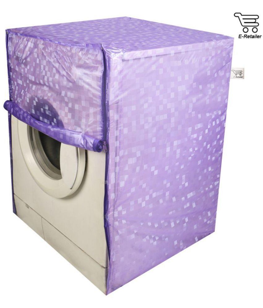     			E-Retailer Single PVC Purple Square Design Front Loading 5KG To 8KG Washing Machine Covers