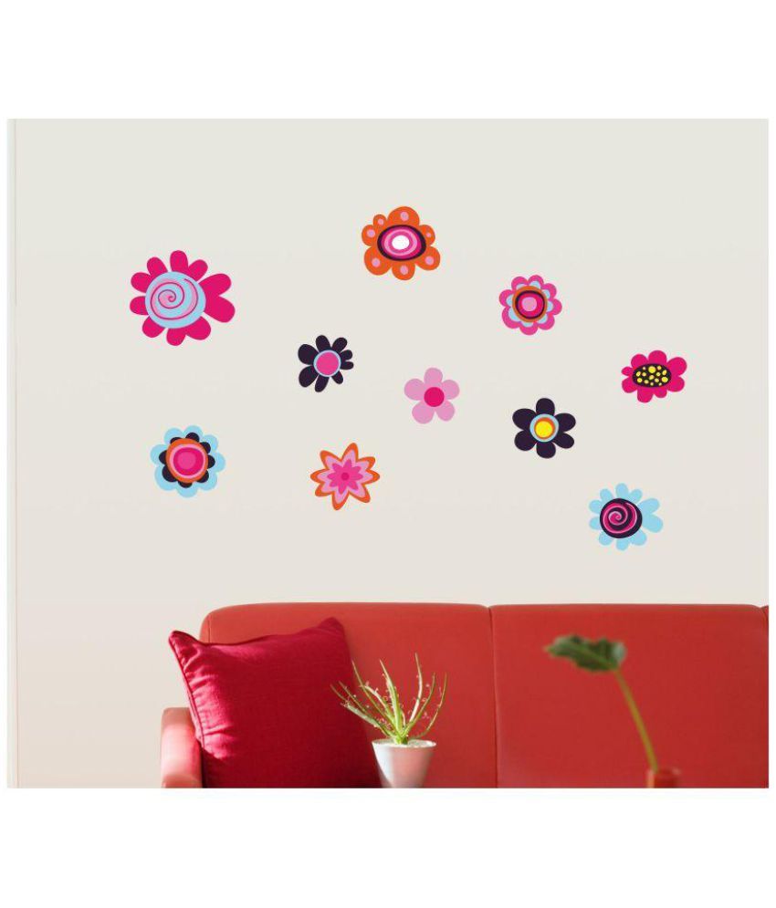 StickersKart Flower PVC Wall Stickers Buy StickersKart Flower PVC