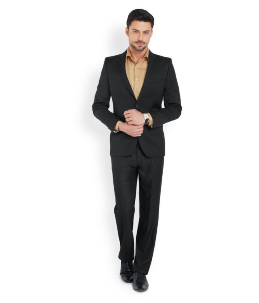 raymond black coat pant