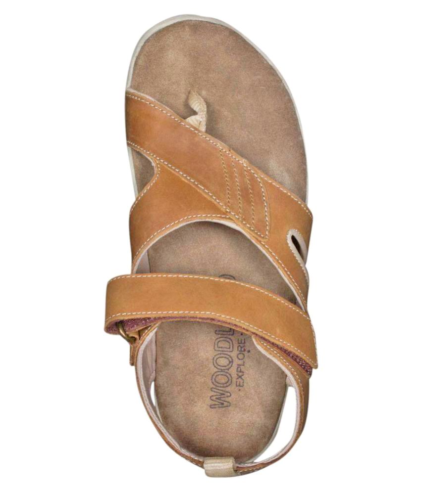 Woodland Leather GD 1343113-DCAMEL Gold Floater Sandals - Buy Woodland Leather GD 1343113-DCAMEL 