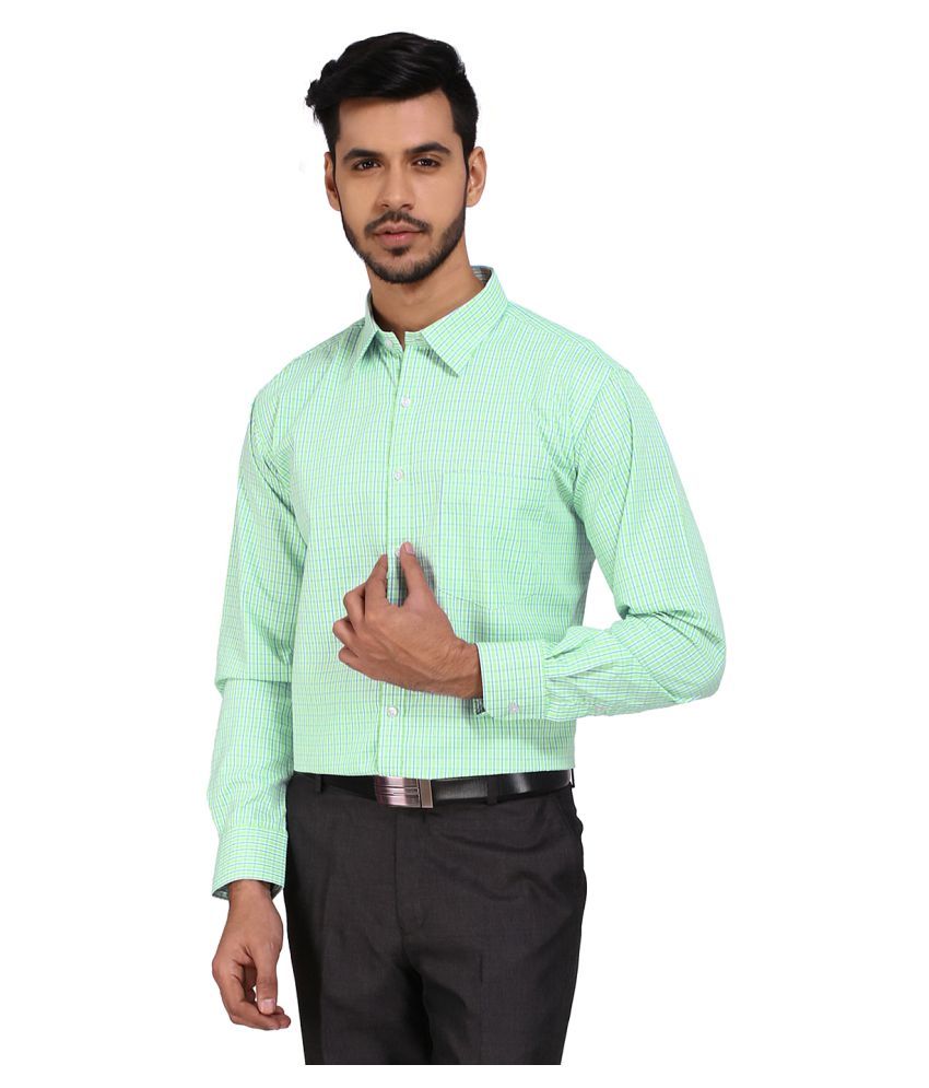 green formal shirt combination