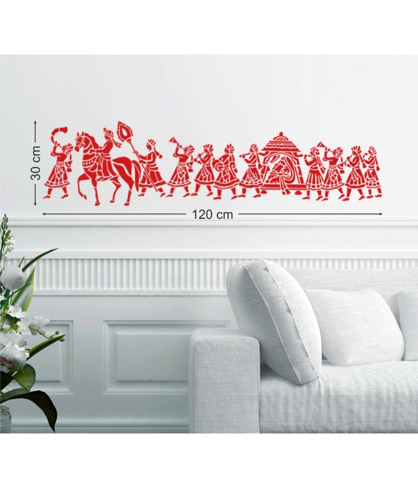 Orange And Orchid Indian Wedding Barat Vinyl Wall Stickers Buy