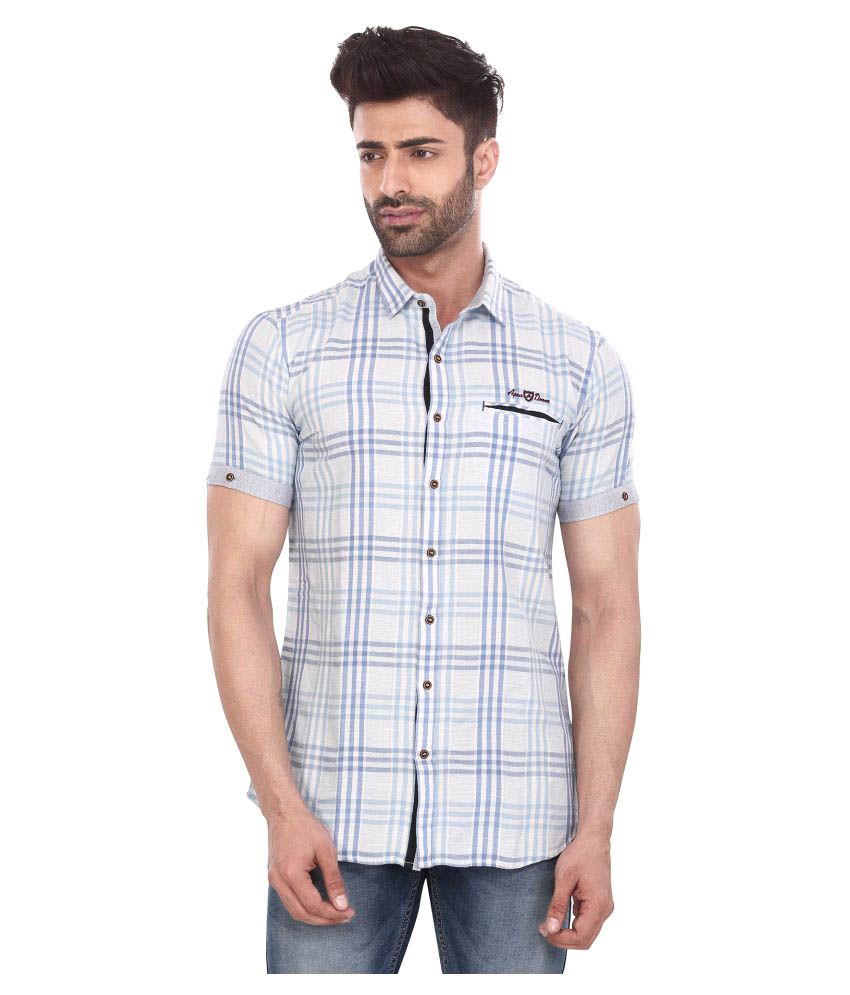 Apris Blue Casuals Slim Fit Shirt - Buy Apris Blue Casuals Slim Fit ...