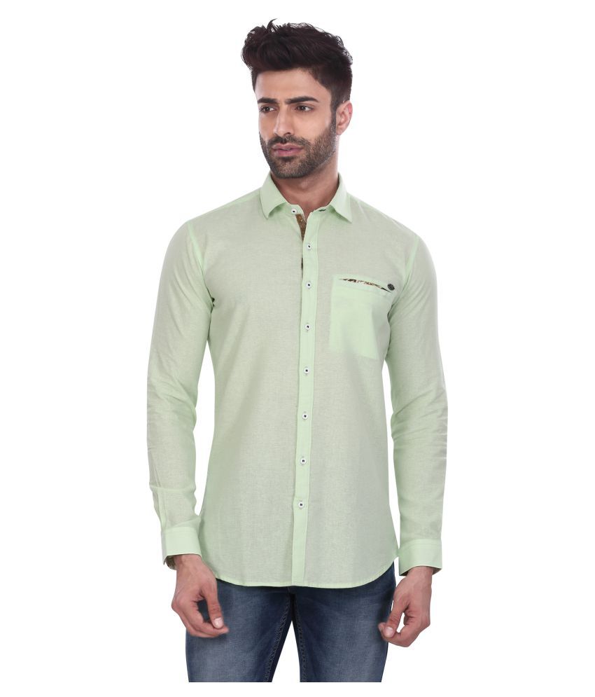 Apris Green Casuals Slim Fit Shirt - Buy Apris Green Casuals Slim Fit ...