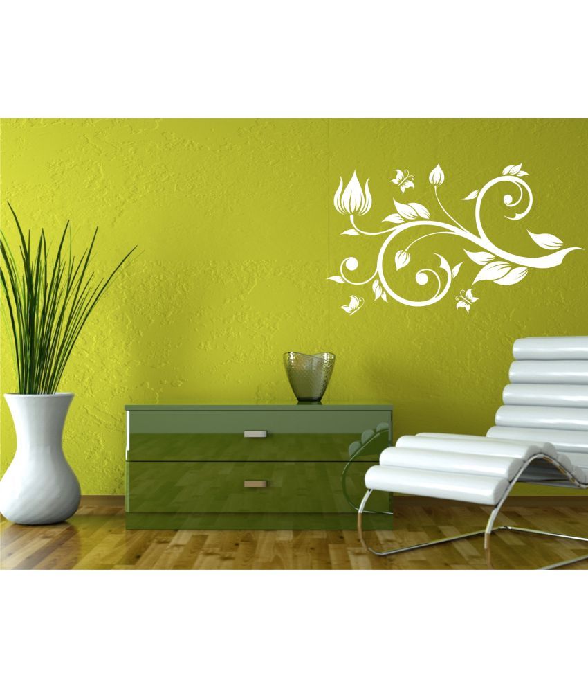 Wall Guru Vine With Flower Vinyl Wall Stickers Buy Wall Guru Vine