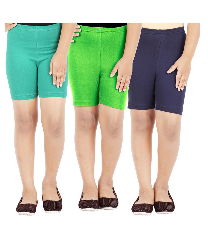     			LULA - Multicolor Cotton Blend Girls Cycling Shorts ( )