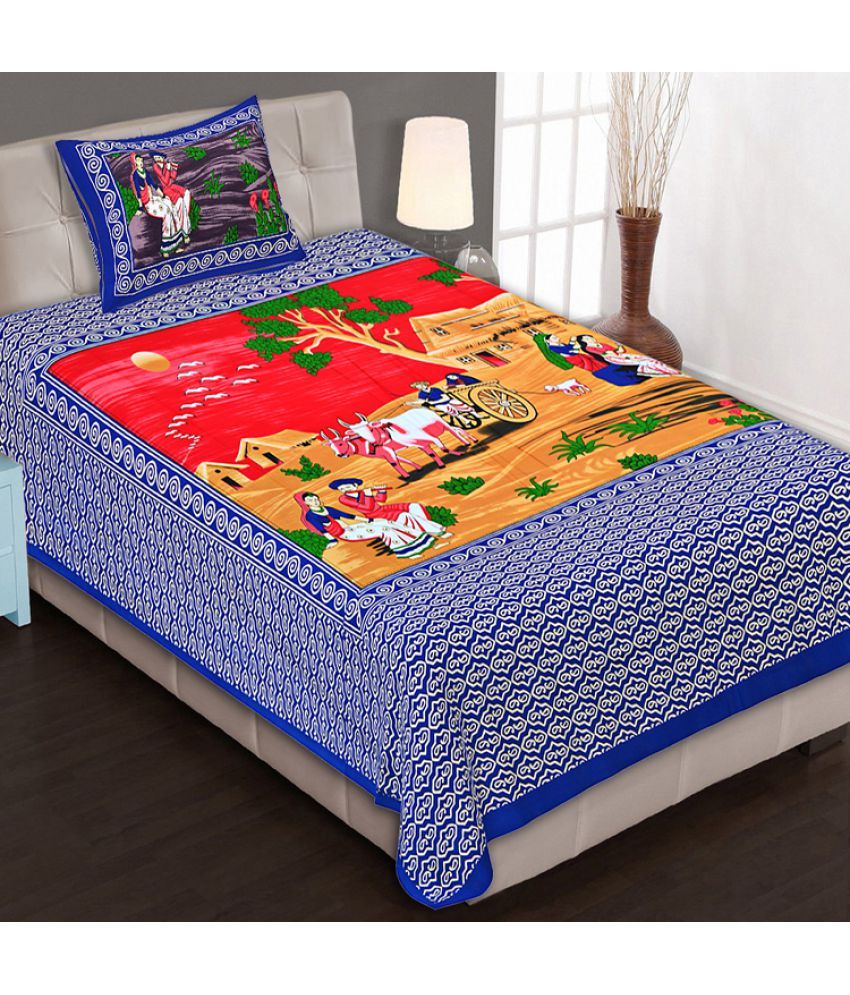 Bedding Bazar King Cotton Multicolor Printed Bed Sheet Set of 8 Buy