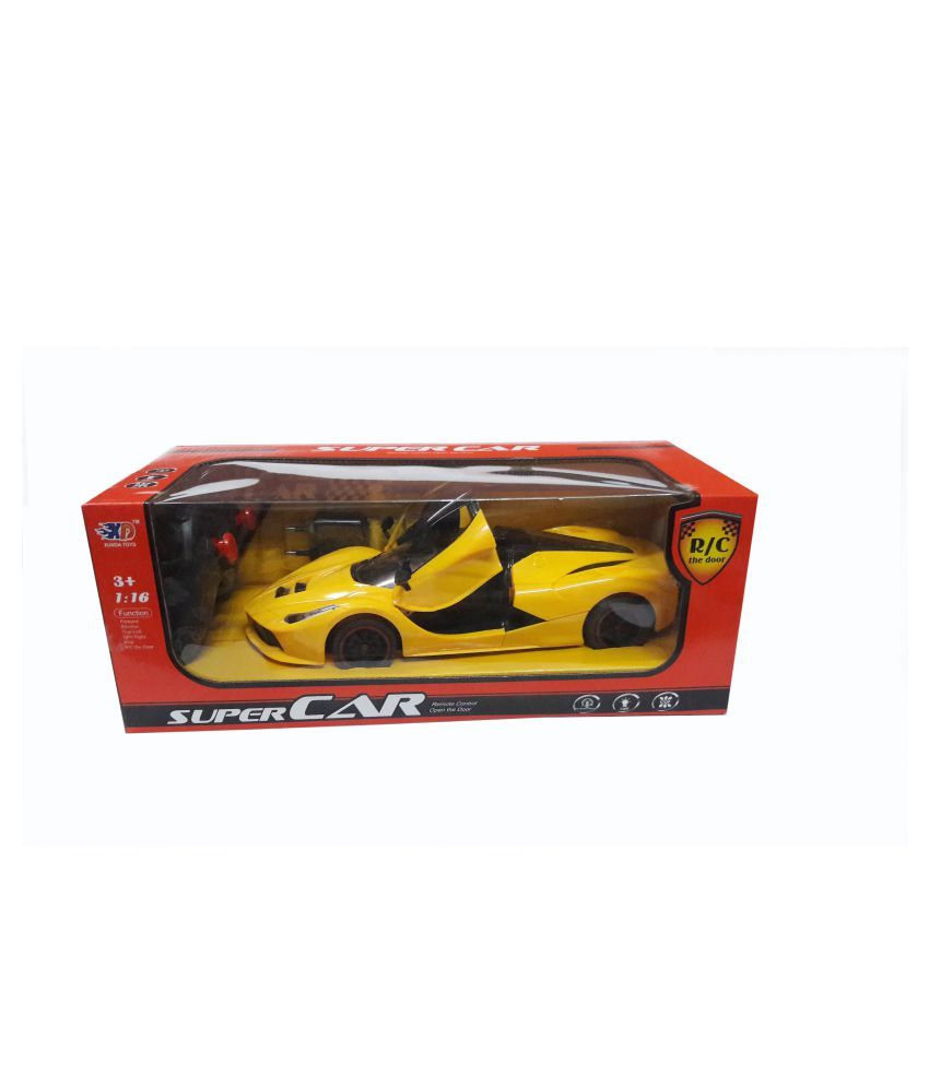 yellow ferrari remote control car