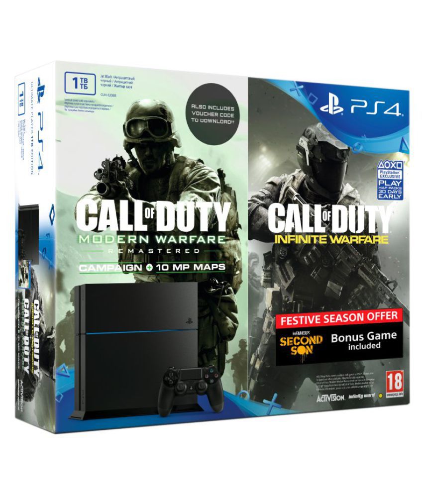     			Sony Playstation 4 1TB Console with 3 Games (Call of Duty Modern Warfare, Call of Duty Infinite Warfare and Infamous Second Son)