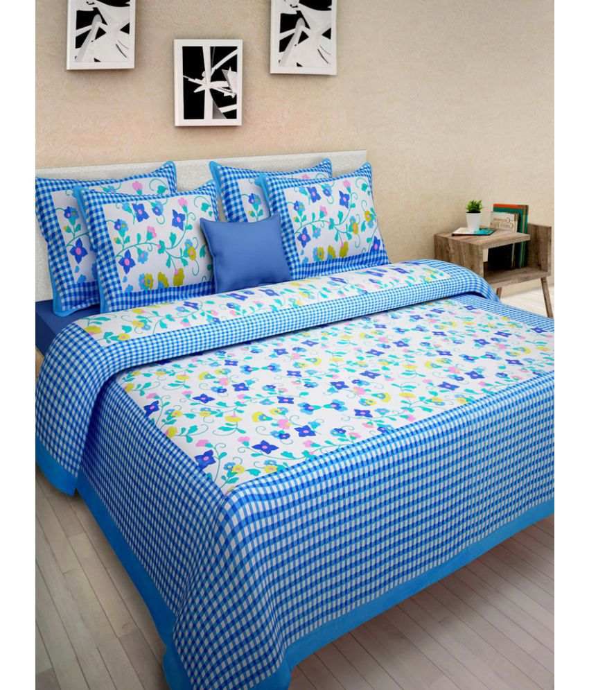     			Kismat Collection - Multi Cotton Single Bedsheet with 2 Pillow Covers