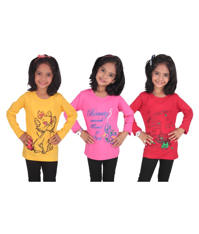     			Diaz Multicolour Full Sleeve Kids Top Pack of 3