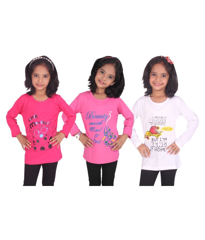     			Diaz Multicolour Full Sleeve Kids Top Pack of 3