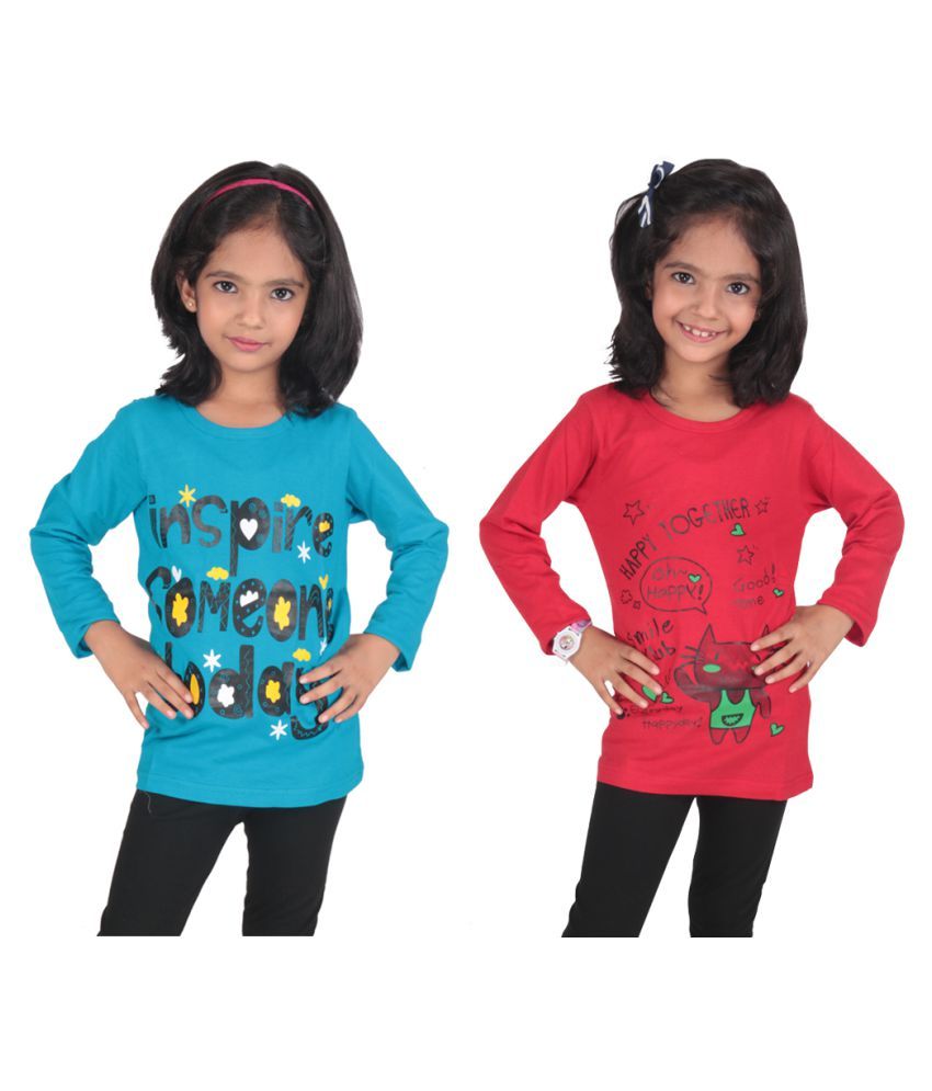     			Diaz Multicolour Full Sleeve Kids Top Pack of 2