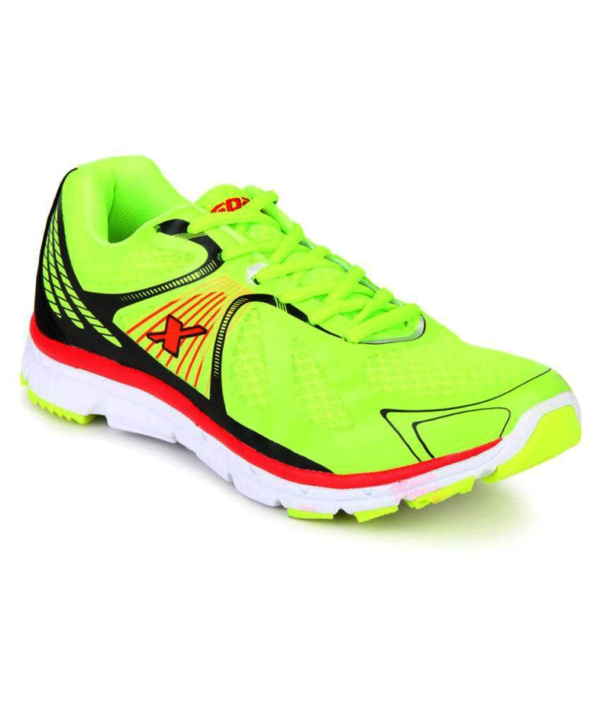 sparx men's sports running shoes black green