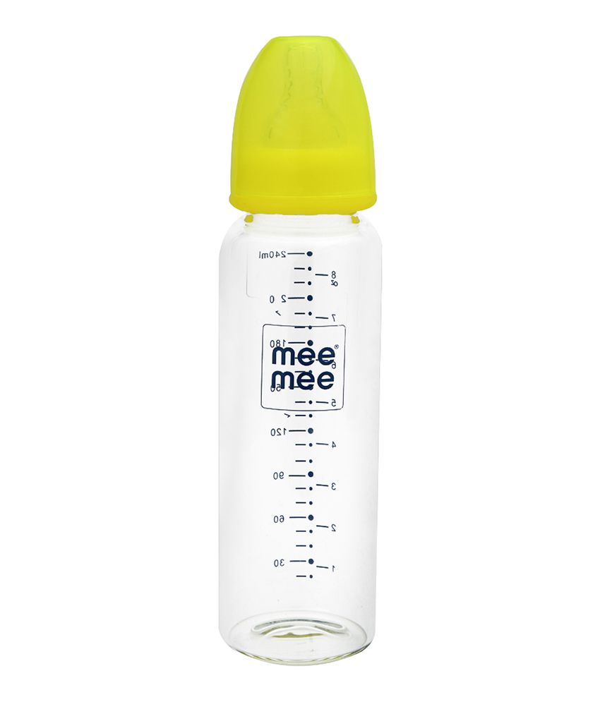     			Mee Mee Baby Premium Glass Feeding Bottle_240ml-Green