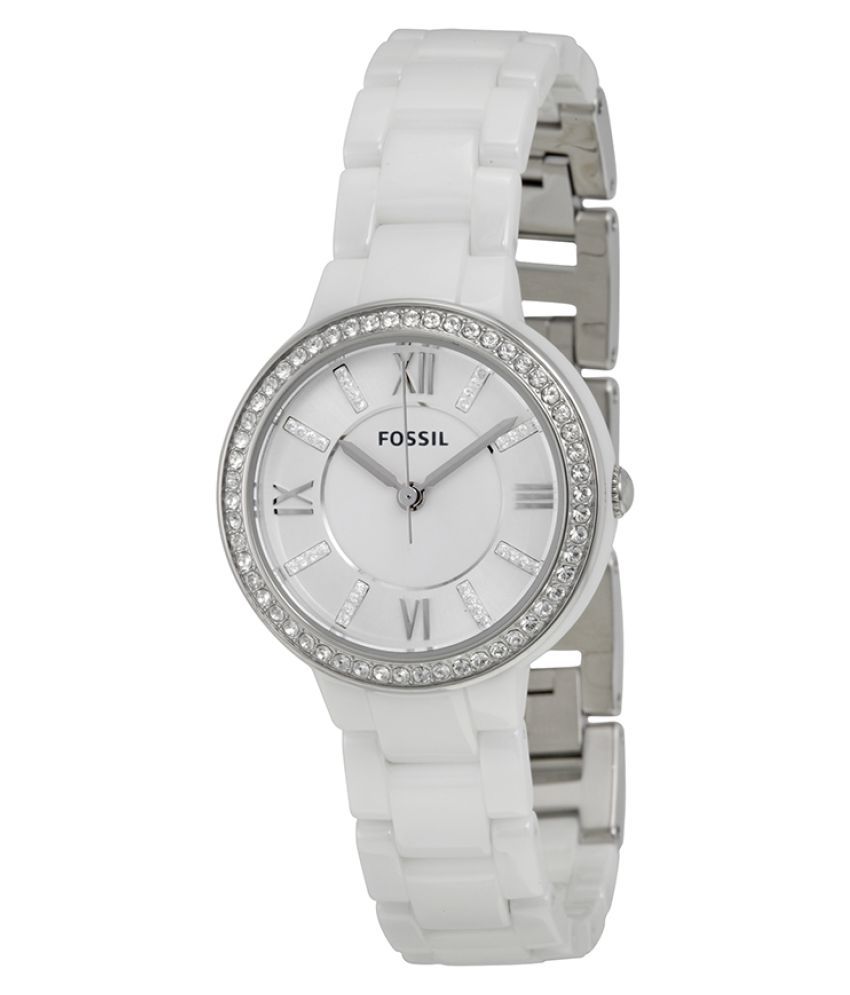 Fossil White Ceramic Analog Watch Price in India: Buy Fossil White ...
