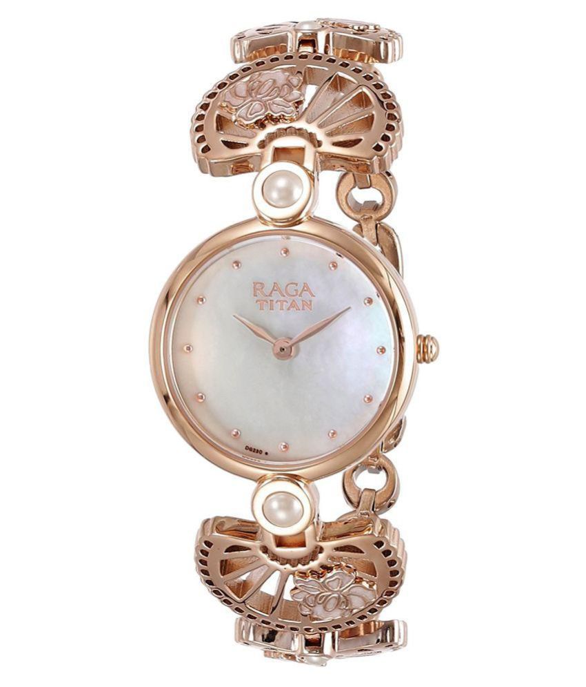 titan automatic watch rose gold