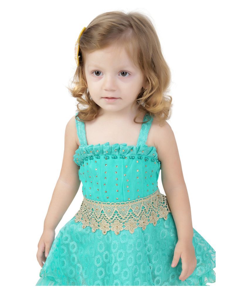 green net frock design
